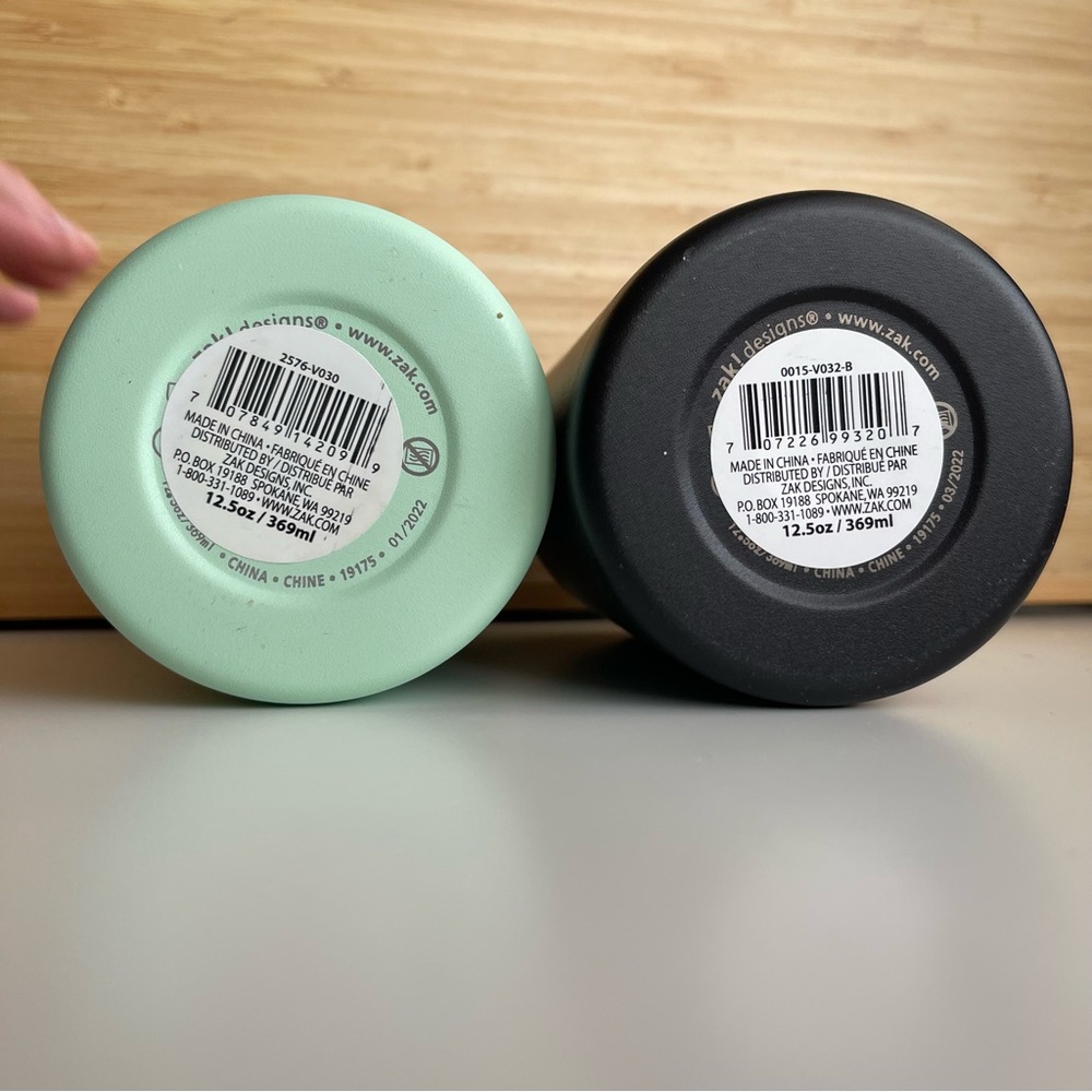 Zak Insulated Stainless Steel Can Coolers Black Mint Green Set of 2 His and Hers - Picture 3 of 6
